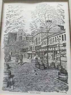 Quincy Market black ink picture