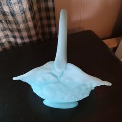 4 Pieces Of Fenton Blue Satin 