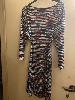 Ivanka Trump Striped watercolor dress