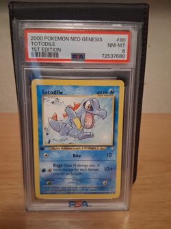 PSA 8 Totodile 1st Edition Neo Genesis #80