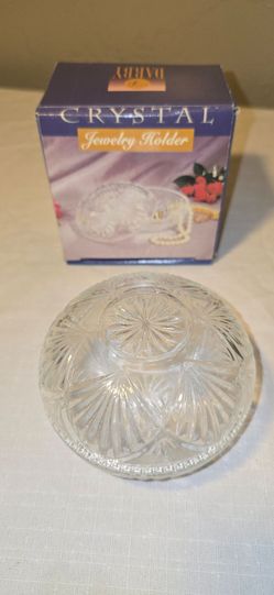 ESTATE SALE NEW Darby Crystal Jewelry Holder / Trinket Dish with Box
