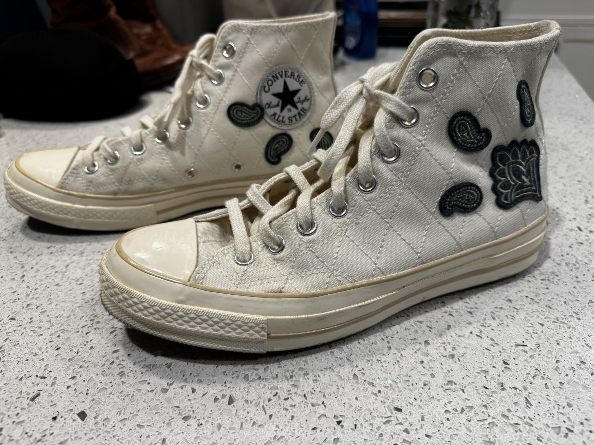 Converse Chuck 70 High 'Crafted Patches - Egret' men’s size 8.5