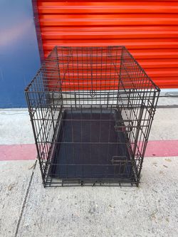 29” x 21” x 18.5” Black Folding Metal Wire Dog Crate Kennel