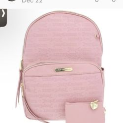 Pink Large Leather Backpack 