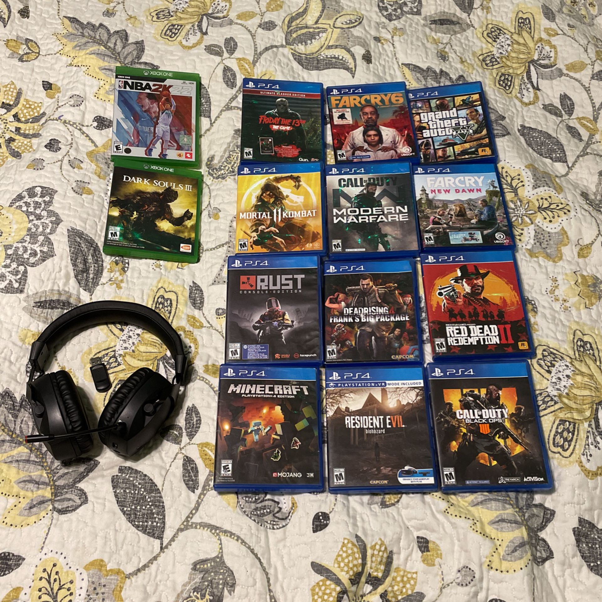 12 PS4 Games And 2 Xbox One Games With A Wireless Headset