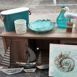 Coastal Nautical Decor: Vase/Sculptures/Basket/Glass Bowl/Planter/wall Sculpture/Canvas Print