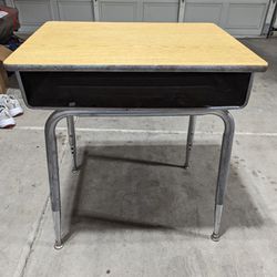 Vintage School Desk With Storage And Chair Included!