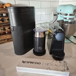Nespresso Espresso Machine, Aerocino3 Frother, Recycling Bin, And Descaler Bundle
