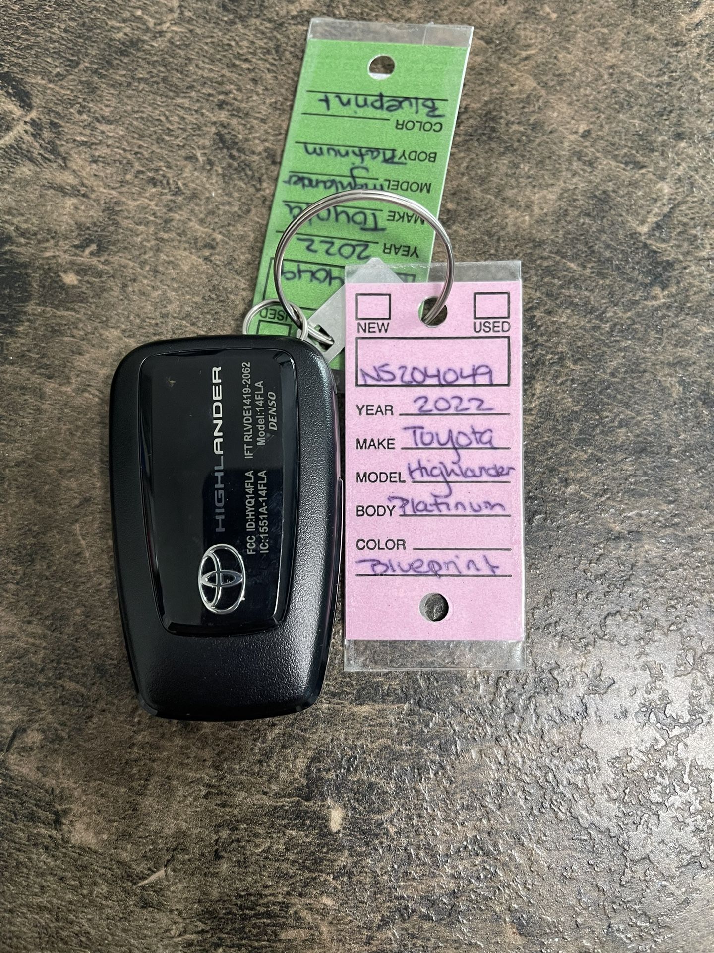 Toyota Highlander Platinum Remote Key