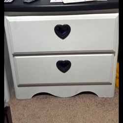 White Bedroom Furniture Set with Heart Cutouts