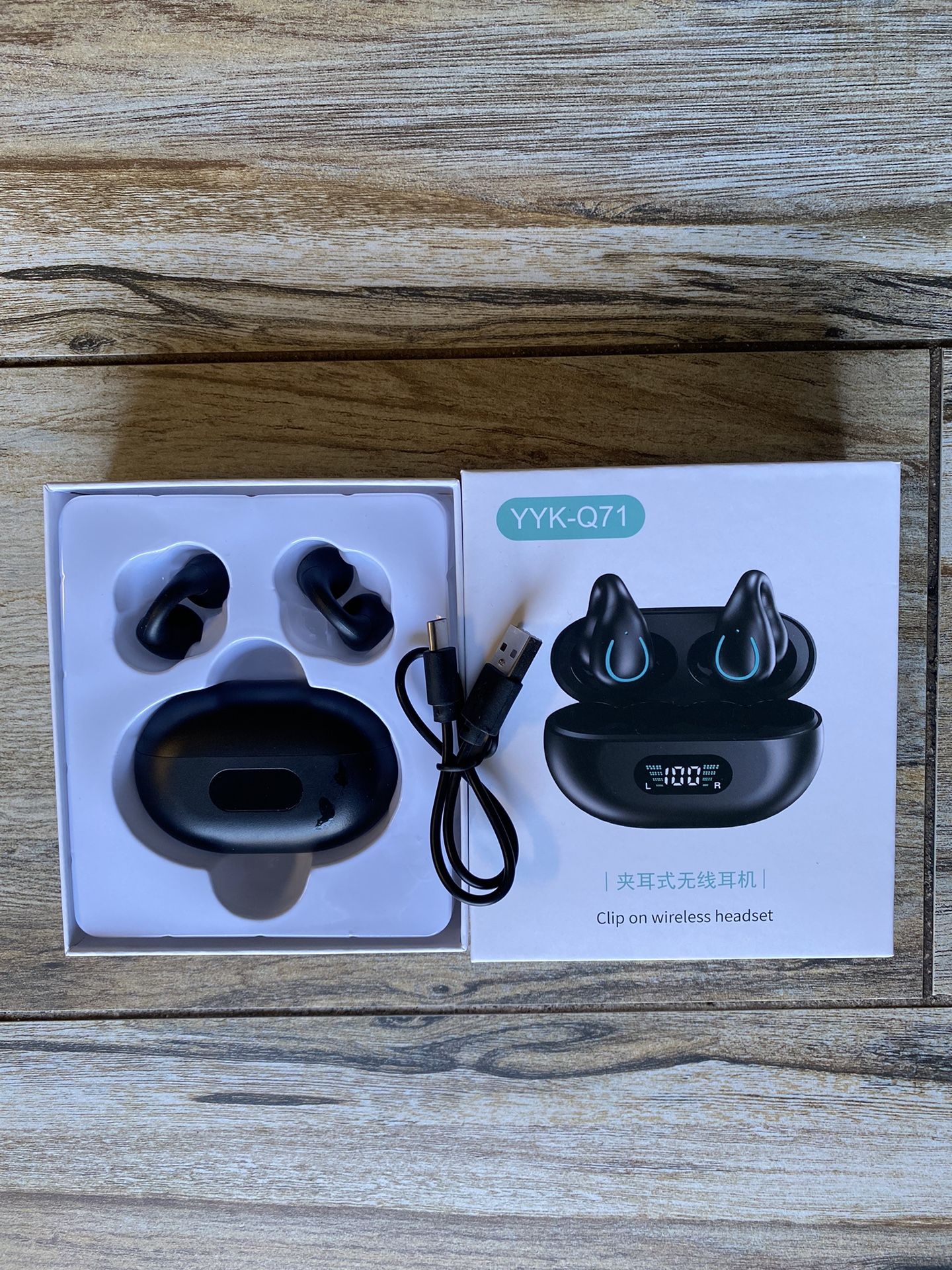 2023 = WIRELESS EARBUDS CLIP BONE CONDUCTION HEADPHONES BLUETOOTH 5.3=NEW