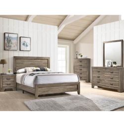 4- Pc Bedroom set Dresser,Mirror  Nightstand (1) Queen size bed frame  Not including Mattress and Box Sp