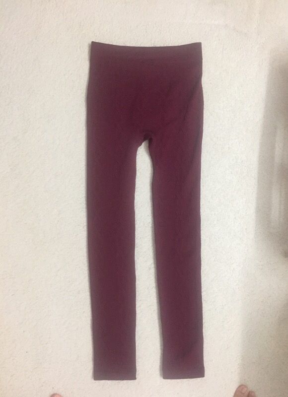 Red patterned leggings