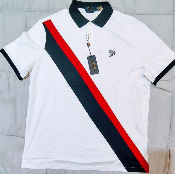 Ralph Lauren Polo Striped Soft Cotton Polo Shirt Size Large Classic Fit NWT