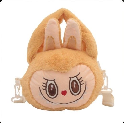 Labubu Plush Crossbody Bag - Beige
