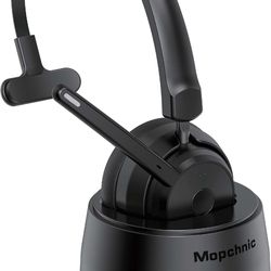 Bluetooth Headset, Wireless Headset with Microphone for PC, Computer Headset with Noise Cancelling Mic, USB Dongle, Charging Base and Mute Button for 