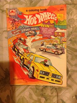 Vintage golden hot wheels grand prix color book