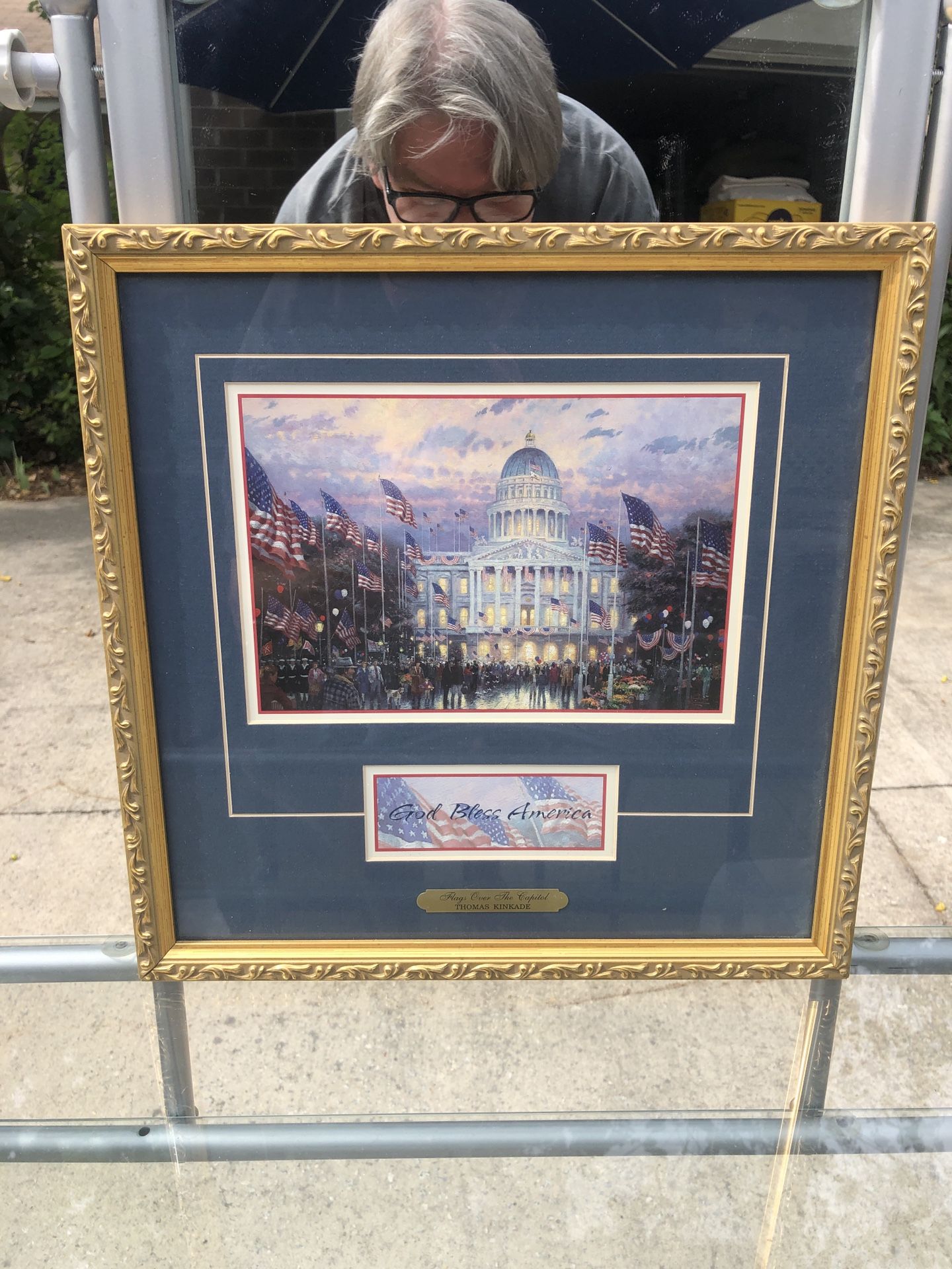 Thomas Kinkade "Flags Over The Capital Matted Framed Certified Collectors Print - Compare @$75