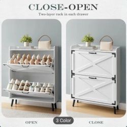 Brand New In Box Shoe Storage/rack/cabinet With Pull Out Doors 