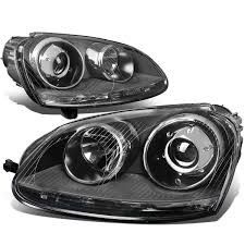 06-09 VW MK5 RABBIT/GTI/JETTA E-CODE PROJECTOR HEADLIGHTS SET - (black housing)