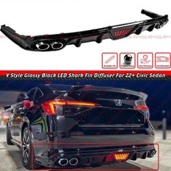 22-25 Honda Civic 4 Door Rear Bumper Diffuser 