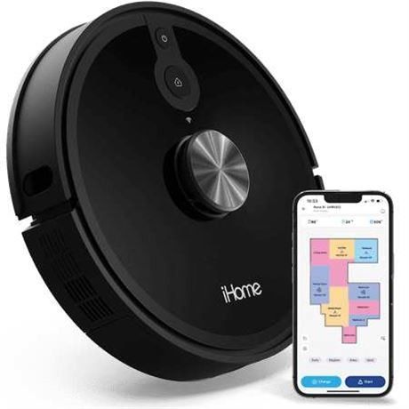 iHome AutoVac Nova S1 Robot Vacuum with LIDAR Navigation, 150 Min Runtime