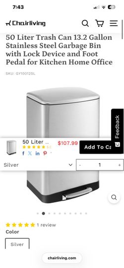Trash can NEW 13.2 gal Large kitchen trash can