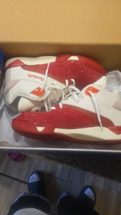 Reebok throwback pumps red and white paid 250 asking 200