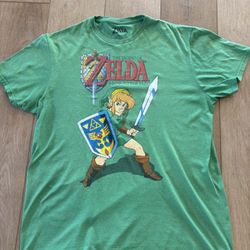 Legend of Zelda A Link to the Past Graphic T-Shirt Nintendo 2020 Size L Green