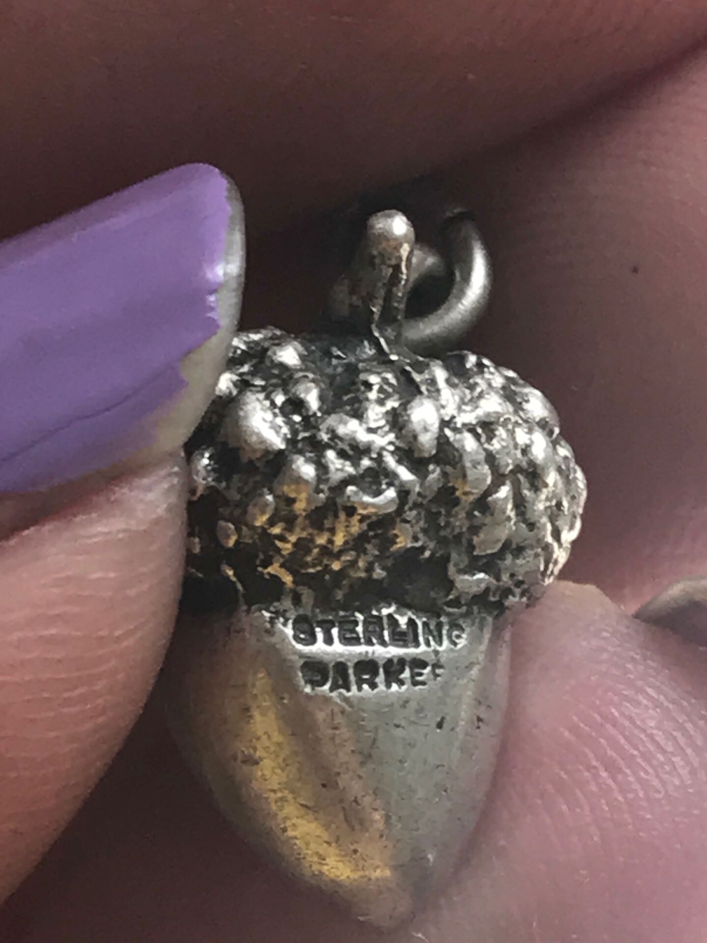 Parker sterling acorn pendant