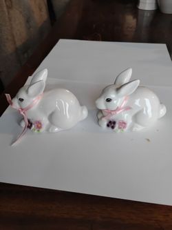 Russ Easter bunny figurine set of 2