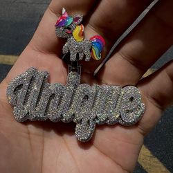 Name Pendants Flooded + Unique Custom Bail