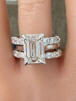 14KT W/G  11.60Ctw VS2/F Lab Diamond Certified Bridal Ring Set
