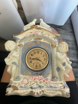 vintage Landex Royal Craft porcelain mantel 1970’s clock