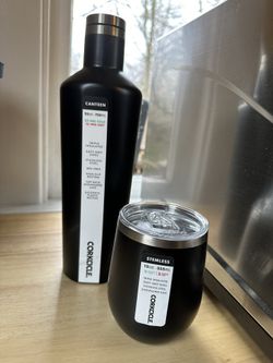 Corkcicle Insulated Canteen and Stemless Wine Tumbler w/ Lid