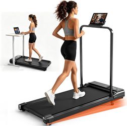 Brand New 2-in-1 Walking Pad Treadmill with Incline, Handle Bar & Remote – Home Office
