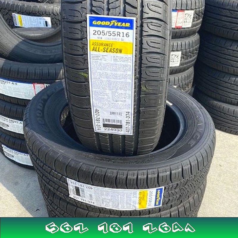 "205/55r16 Goodyear assurance all season set of new tires set de llantas nuevas"
