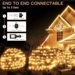  Christmas Net Lights - 9.8x6.6ft 200 LED Outdoor Mesh Lights Waterproof, 8 Modes&Timer Remote Connectable Plug in, Outdoor Christmas Decorations for 