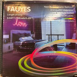 9.84ft FAUYES 612mm RGB IP67 WATERPROOF Neon Rope Light Remote Control App