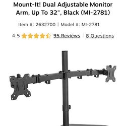 Mount-it! Dual adjustable monitor Arm