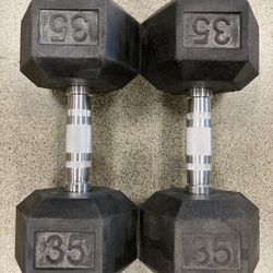 Apollo Fitness Rubber Hexagon Dumbbell 35lb Pair