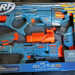Nerf Elite 2.0 Ultimate Blaster Pack, 3 Blasters, 50 Nerf Elite Darts, Detachable Scope and Barrel.. brand new in box.. $25.. pick up in west Palmdale