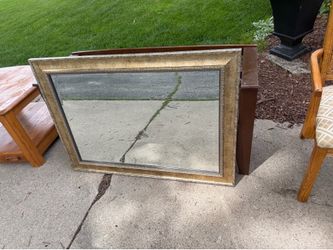 Like New Mirror in Metal Ornate Frame, Beveled Mirror Edges, 40.5 by 30.5, Hangers on, $40