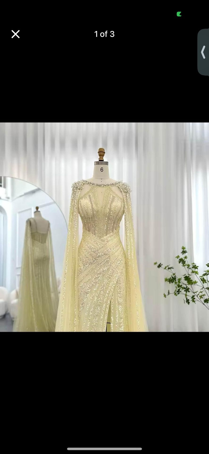 Yellow Beaded Dress