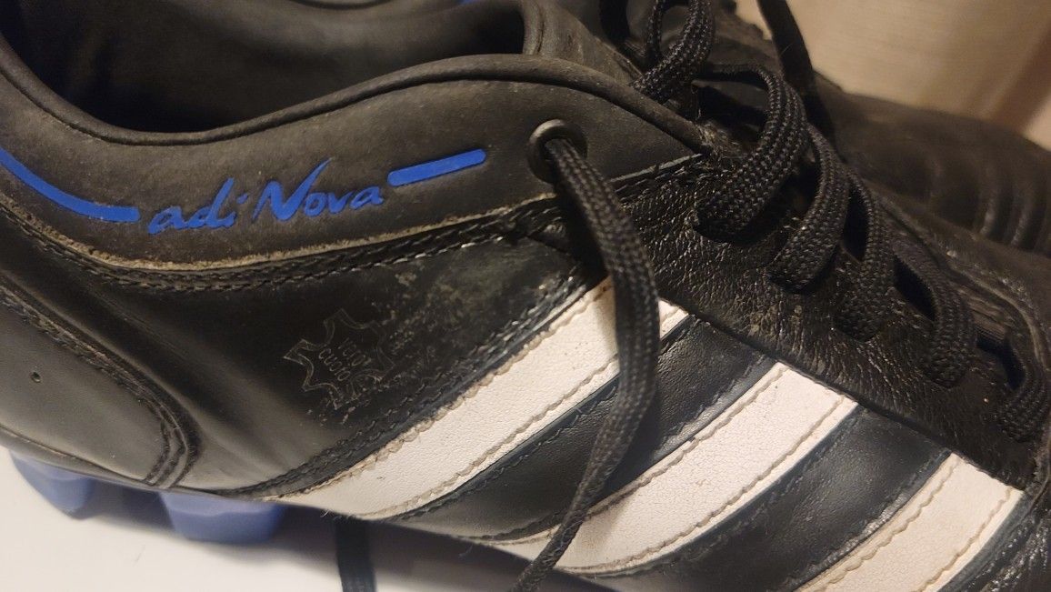 RARE Adidas Adinova Soccer Cleats Men's Size US 7 Black/Blue Cleats G18322 Shoes