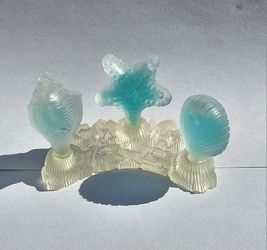 Vintage 1990 CANCUN PERFUME MINI MINIATURE SET 3 SHELLS

