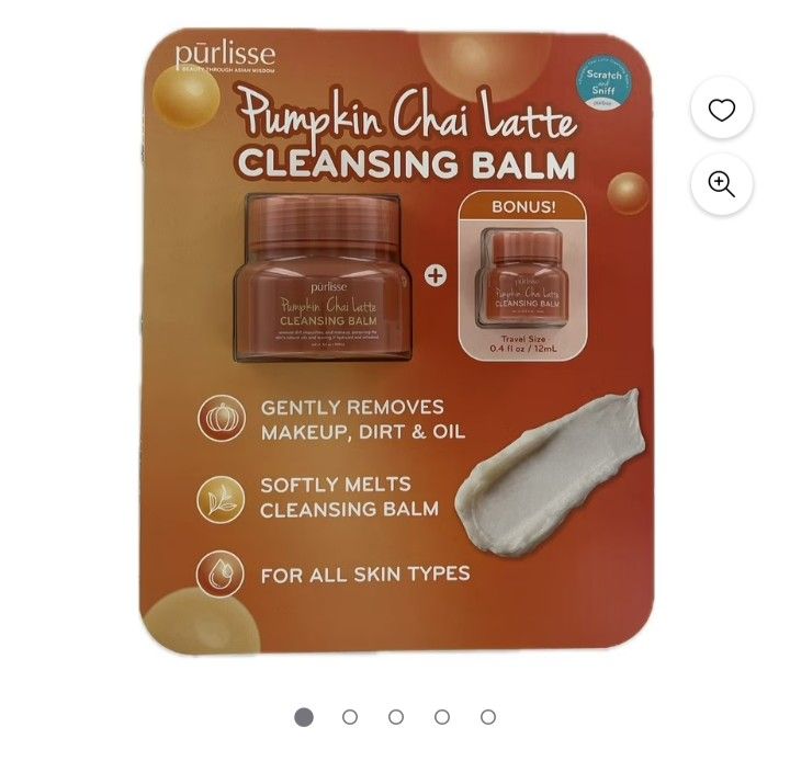 Purlisse Pumpkin Chai Latte Cleansing Balm, 3.4 Ounce + Bonus Travel Size