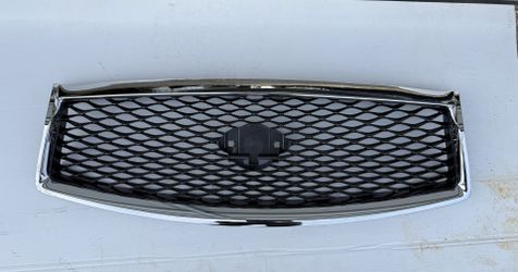 Gloss Black For Infiniti Q50 Sedan 2014-2017 Front Mesh Bumper Hood Grille
