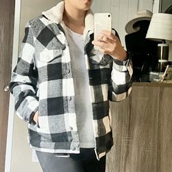 Love Tree Buffalo Plaid Sherpa Jacket
