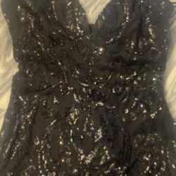 Long Black Glittery Dress